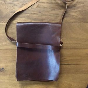 Vintage, handmade leather, German shoulder bag